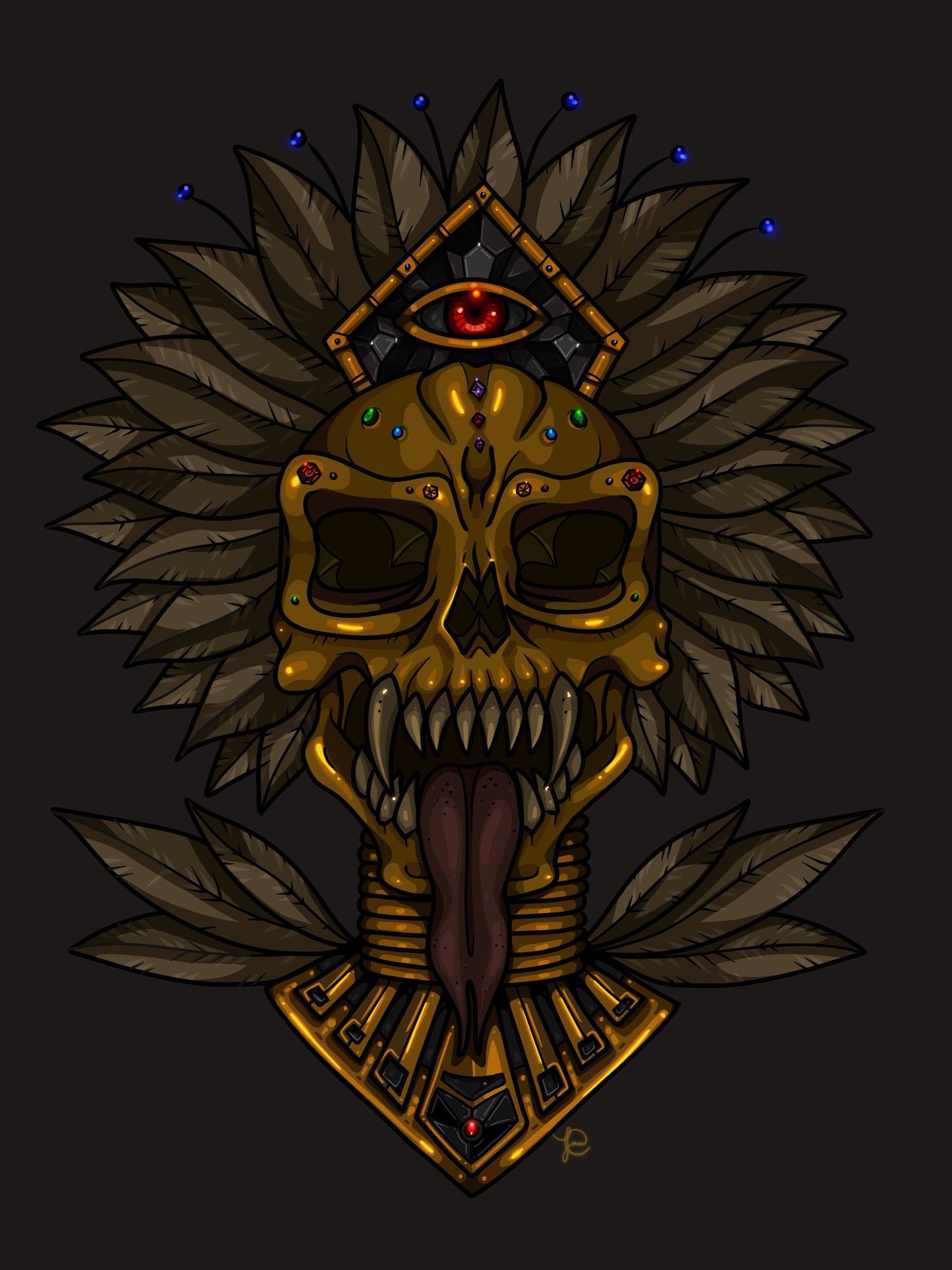 Ancient skull crop top