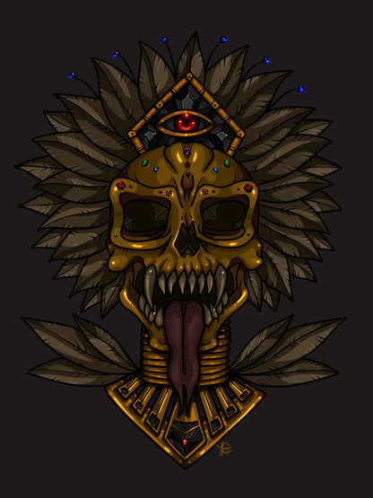 Ancient skull crop top