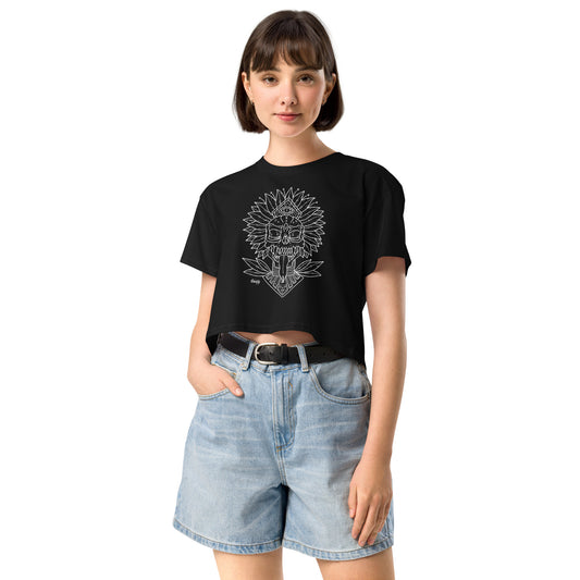 Ancient skull crop top
