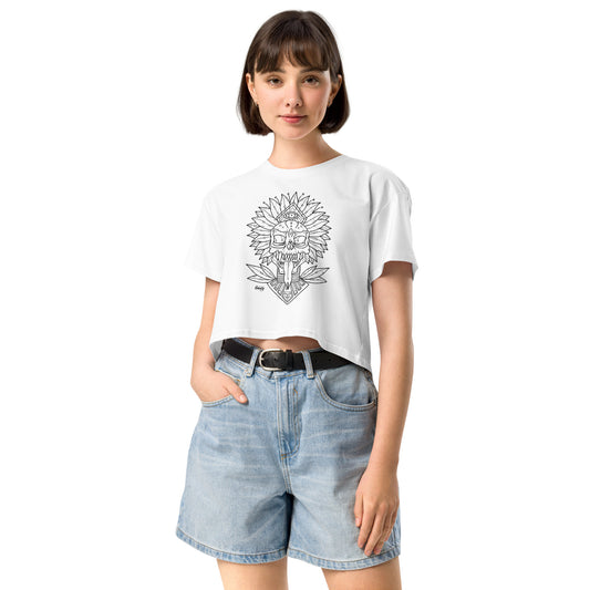 Ancient skull crop top
